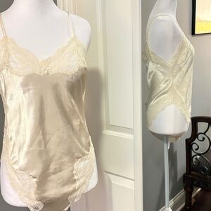 Vintage Victoria's Secret Gold Label Ivory Lace Teddy Bodysuit